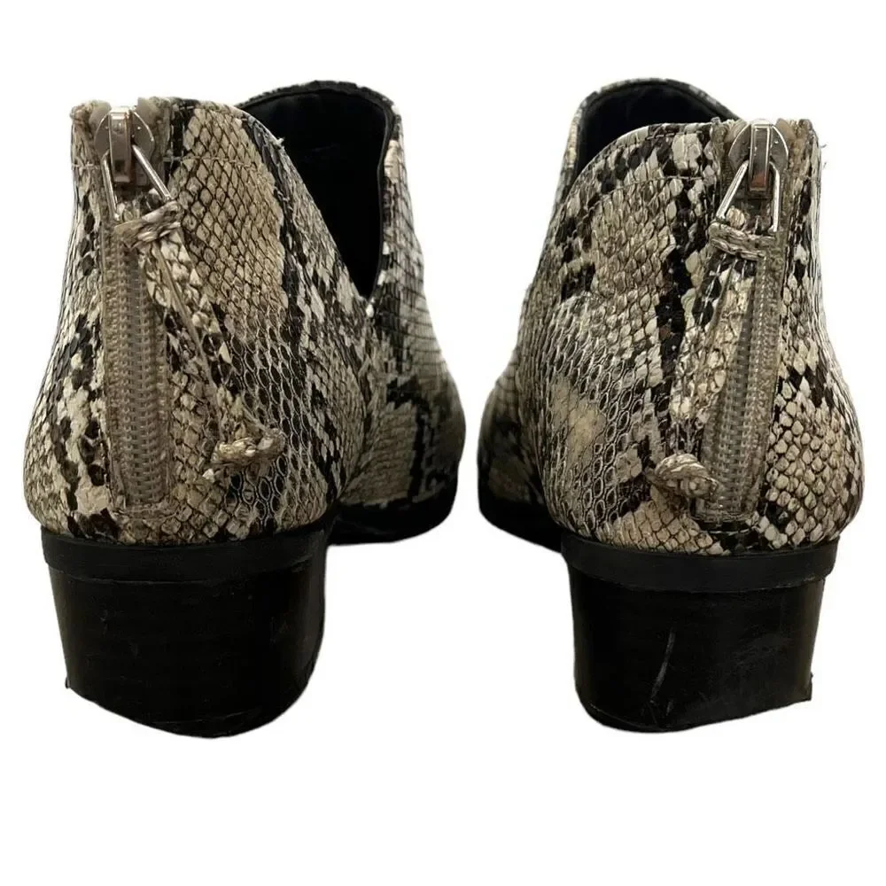 Reaction Kenneth Cole Women’s Side Skip Shoes Snakeskin Ankle Booties Size 8